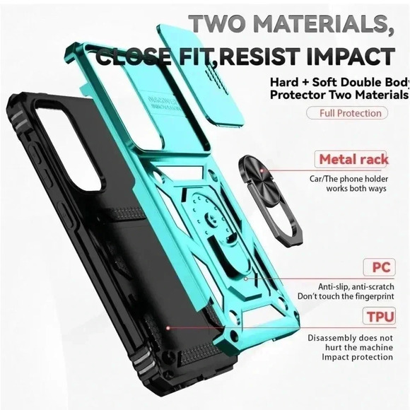 M MAIKEZI Ring Stand Case For Samsung Galaxy S24 Screen Protector Camera Cover - Picture 9 of 13